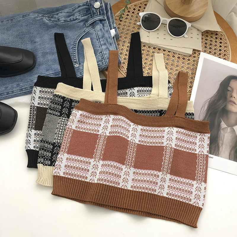 Spaghetti Strap Tank Camis For Women Summer Striped Patchwork Knitted Corset Crop Tops Skinny Chic Korean Fashion Tanks Camisole 
Spaghetti Strap Tank Camis For Women Summer Striped Patchwork Knitted Corset Crop Tops Skinny Chic Korean Fashion Tanks Camisole