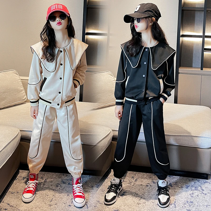 Autumn Childrens teen Girls Clothing Set big Point Collar jacket coats+pants Set Student girl casual tracksuit Kids Outfits
Autumn Childrens teen Girls Clothing Set big Point Collar jacket coats+pants Set Student girl casual tracksuit Kids Outfits
