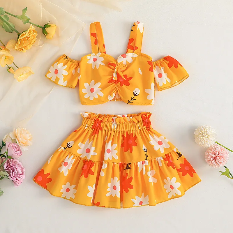 Fashion Toddler Baby Girls Clothes Set Floral Print Strap Off Shoulder Tops+Skirt 2pcs Kids Children Outfits Summer Clothes
Fashion Toddler Baby Girls Clothes Set Floral Print Strap Off Shoulder Tops+Skirt 2pcs Kids Children Outfits Summer Clothes