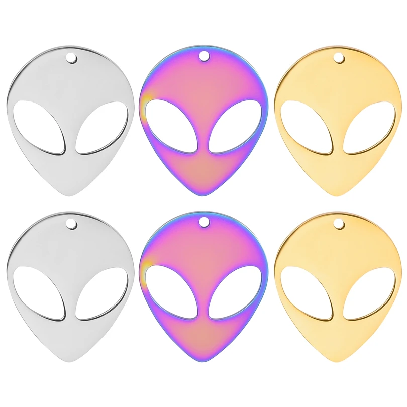 6pcs/lot Alien Charm Never Fade Stainless Steel Pendants Charm for making jewelry Necklace Supplies Craft Finding breloques
6pcs/lot Alien Charm Never Fade Stainless Steel Pendants Charm for making jewelry Necklace Supplies Craft Finding breloques