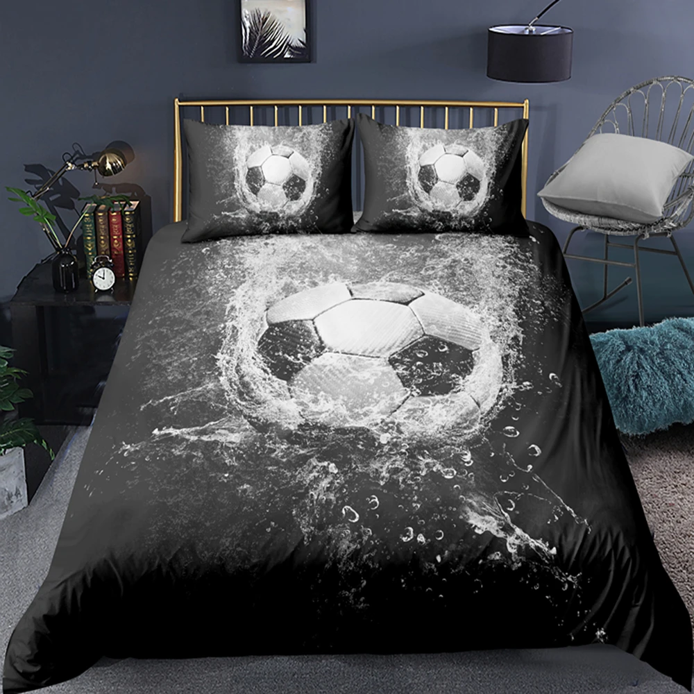 Sport Football Bedding Set Kids Cool Comforter 3D Print Luxury Duvet Cover Set Home Textile Queen King Single Size Black White
Sport Football Bedding Set Kids Cool Comforter 3D Print Luxury Duvet Cover Set Home Textile Queen King Single Size Black White