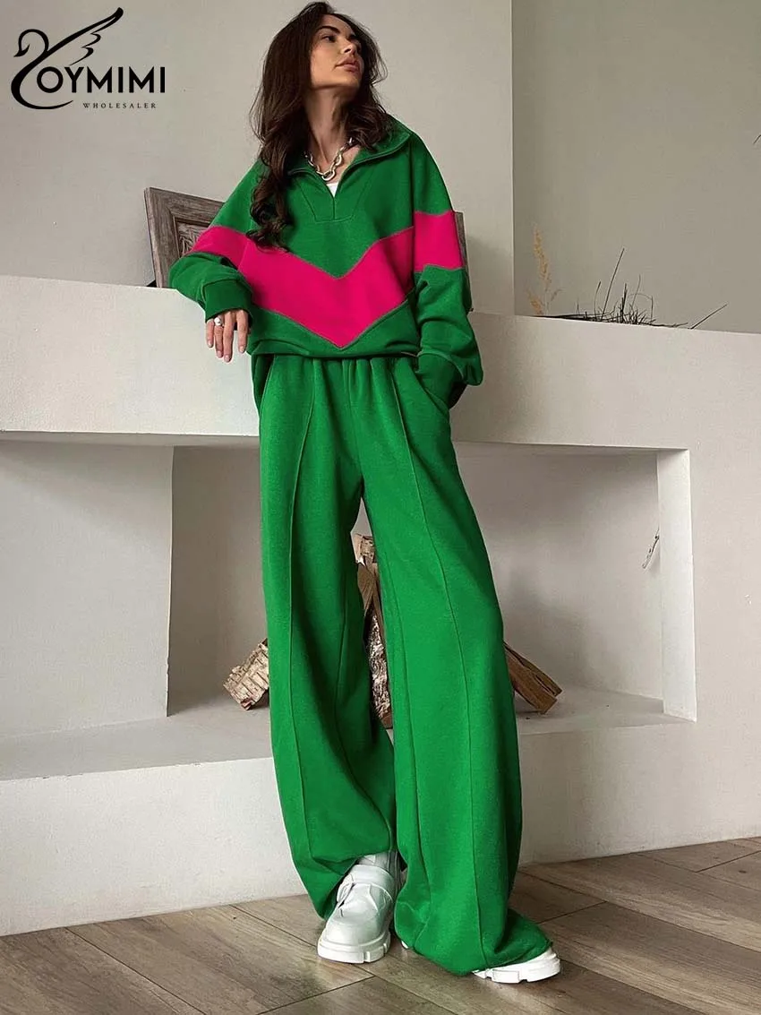Oymimi Casual Green Patchwork Womens 2 Piece Outfit Set Fashion Lapel Long Sleeve Tops And Solid High Waist Trosuers Female Sets
Oymimi Casual Green Patchwork Womens 2 Piece Outfit Set Fashion Lapel Long Sleeve Tops And Solid High Waist Trosuers Female Sets
