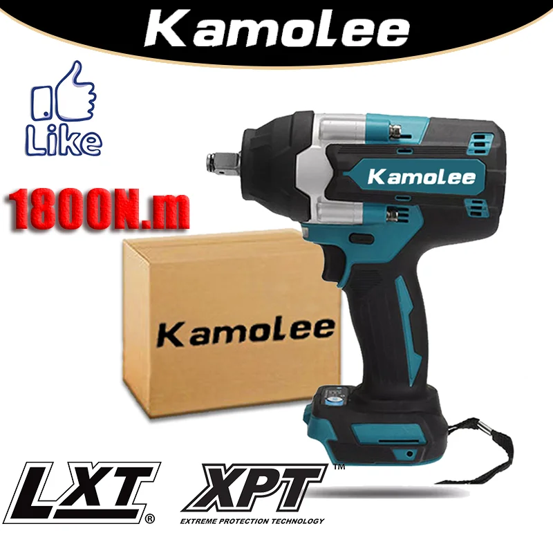 Kamolee 1800N.m 1/2 Inch Torque Brushless Electric Impact Wrench Compatible 18V Makita Lithium-Ion Battery for Car Truck Repair
Kamolee 1800N.m 1/2 Inch Torque Brushless Electric Impact Wrench Compatible 18V Makita Lithium-Ion Battery for Car Truck Repair