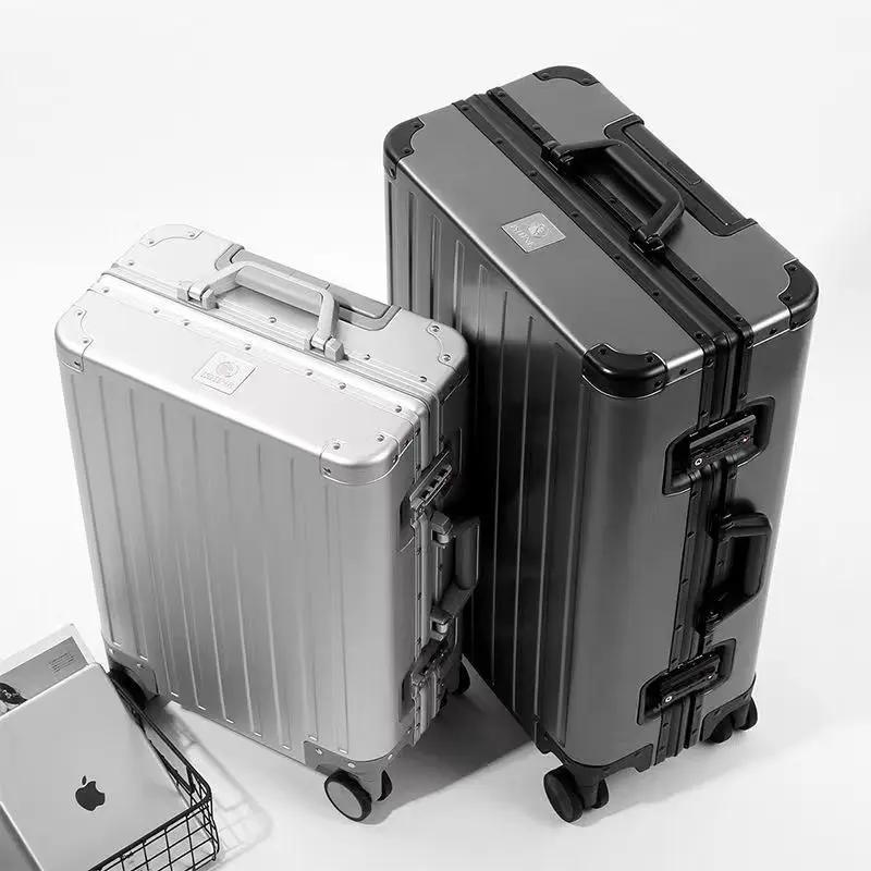 All aluminum magnesium alloy luggage, women's and men's aluminum alloy trolley case, aluminum frame, 26 inch metal travel case
All aluminum magnesium alloy luggage, women's and men's aluminum alloy trolley case, aluminum frame, 26 inch metal travel case
