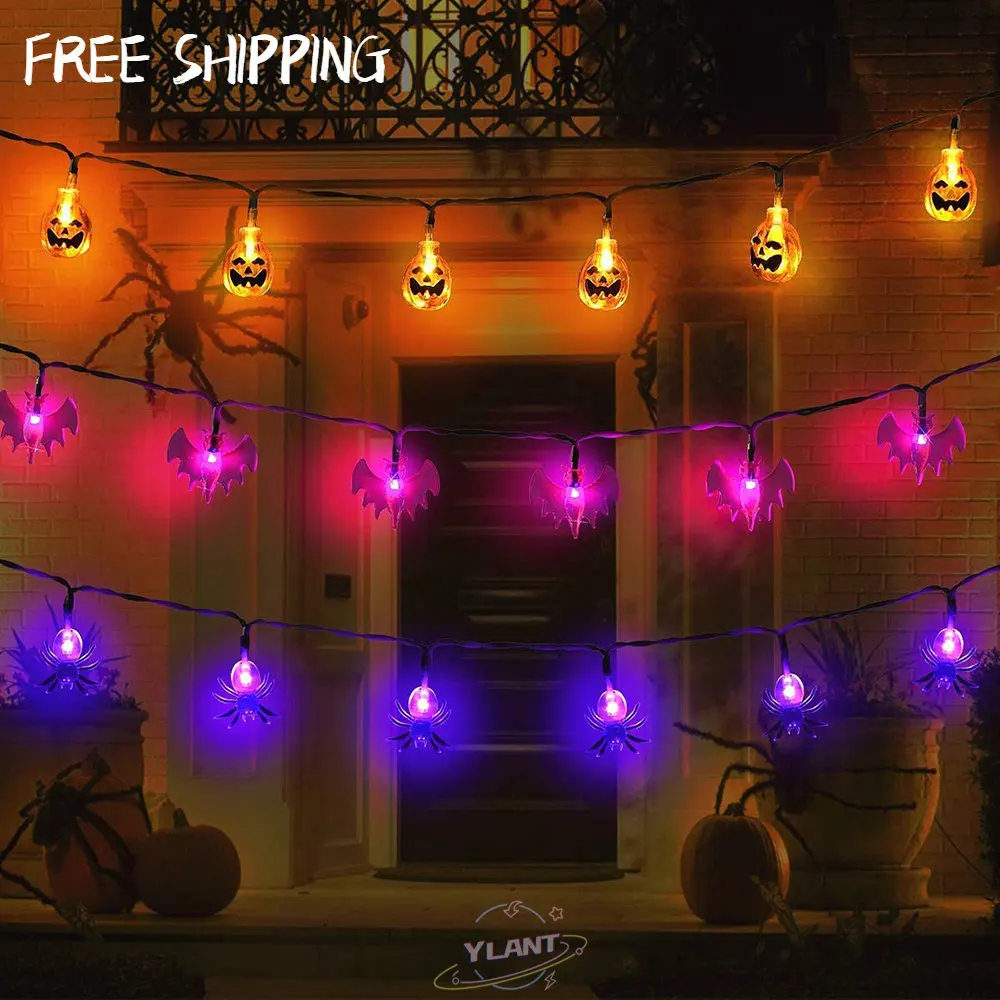 YL Outdoor Halloween Decorations Lights 20 LED Pumpkin Spider Bat Skull String Light Battery Operated for Indoor Halloween Party 
YL Outdoor Halloween Decorations Lights 20 LED Pumpkin Spider Bat Skull String Light Battery Operated for Indoor Halloween Party