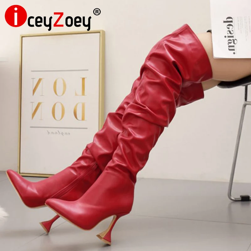 IceyZoey Long Boots For Women High Heel Solid Color Winter Shoes Pointed Toe Over Knee Boots Club Women Footwear Size 35-42
IceyZoey Long Boots For Women High Heel Solid Color Winter Shoes Pointed Toe Over Knee Boots Club Women Footwear Size 35-42
