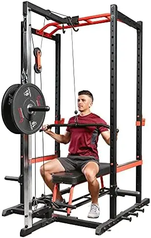 Health & Fitness Ultra Durable Power Zone Strength Power Cage High Weight Capacity with Optional Lat Pull Down, Flat Bench,
Health & Fitness Ultra Durable Power Zone Strength Power Cage High Weight Capacity with Optional Lat Pull Down, Flat Bench,