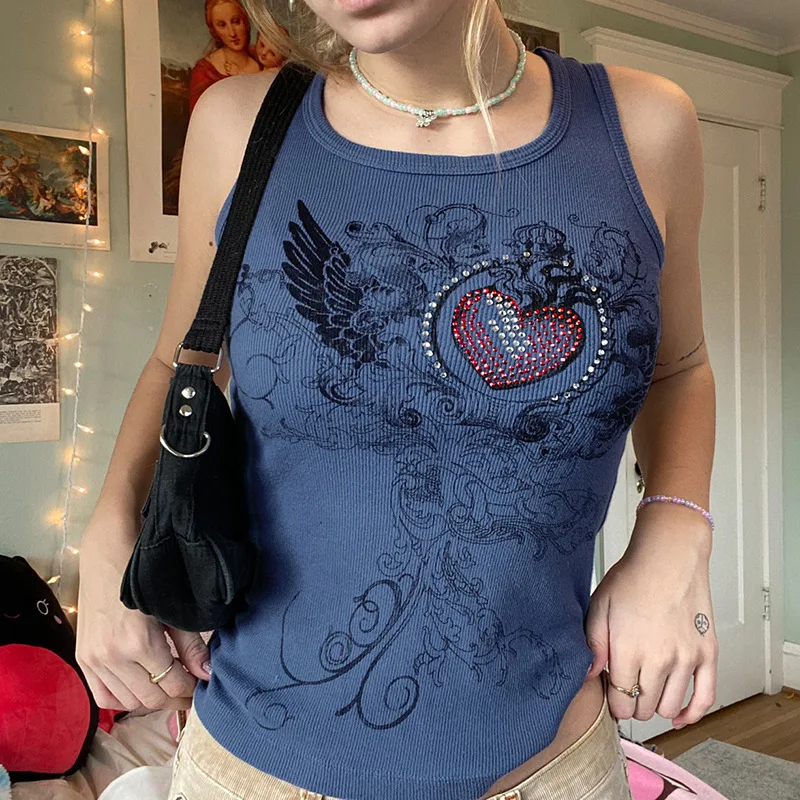 Y2k Vintage Printed Crop Top Fashion Diamonds Knitted Tank Tops Kawaii Graphic Print Sleeveless Harajuku Female Mini Vest Tops
Y2k Vintage Printed Crop Top Fashion Diamonds Knitted Tank Tops Kawaii Graphic Print Sleeveless Harajuku Female Mini Vest Tops