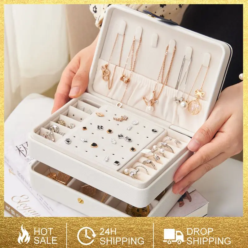 New Style Drawer Jewelry Cases PU Leather Ring Earring Organizer With Mirror Large Space Jewelry Storage Accessory Holder Gift
New Style Drawer Jewelry Cases PU Leather Ring Earring Organizer With Mirror Large Space Jewelry Storage Accessory Holder Gift