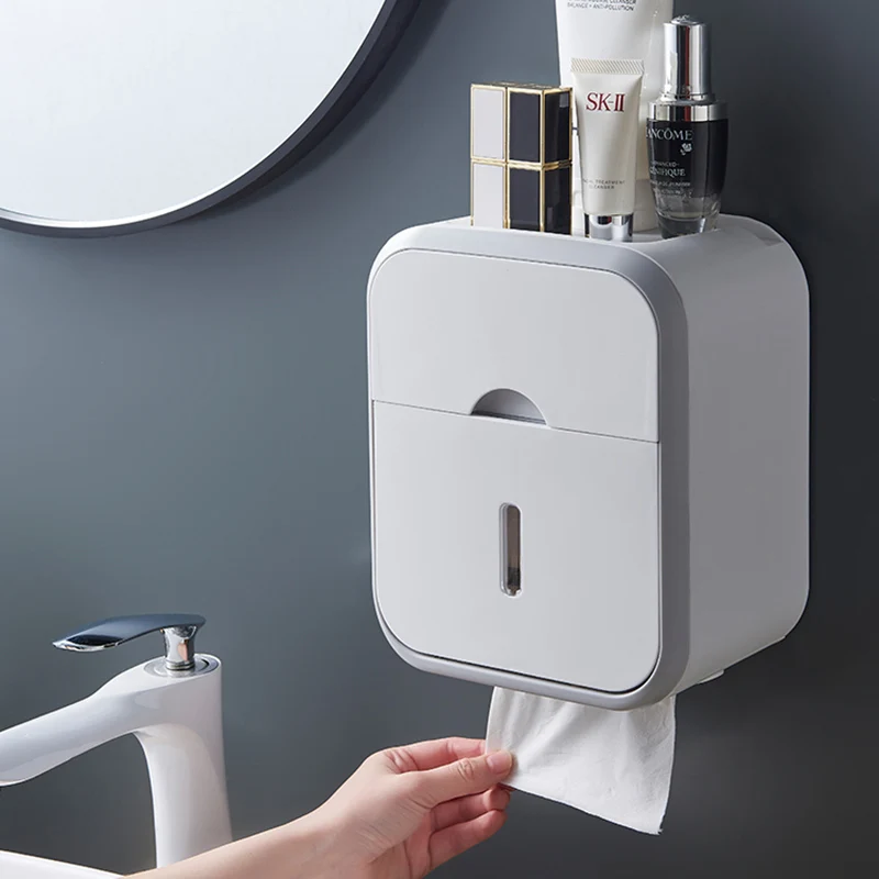Multifunction Toilet Paper Holder Waterproof Tissue Storage Box Wall Mount Bathroom Product Bathroom Accessories Phone Rack 
Multifunction Toilet Paper Holder Waterproof Tissue Storage Box Wall Mount Bathroom Product Bathroom Accessories Phone Rack