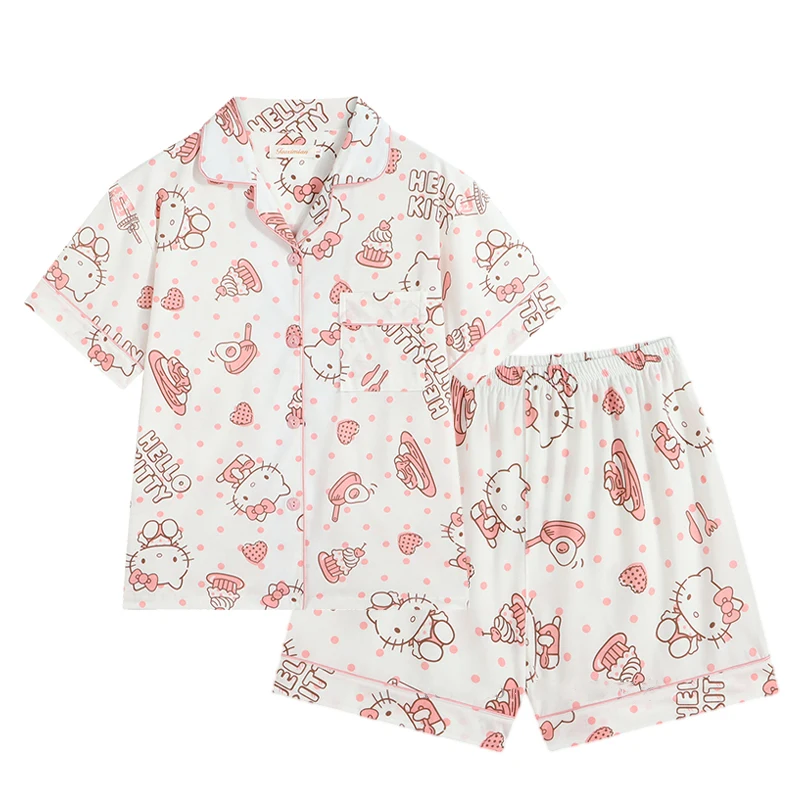 Sanrio кавайная пижама Hello Kitty милый аниме летняя Милая повседневная домашняя одежда для улицы Повседневный свободный костюм с коротким рукавом подарок для девушки
Sanrio кавайная пижама Hello Kitty милый аниме летняя Милая повседневная домашняя одежда для улицы Повседневный свободный костюм с коротким рукавом подарок для девушки