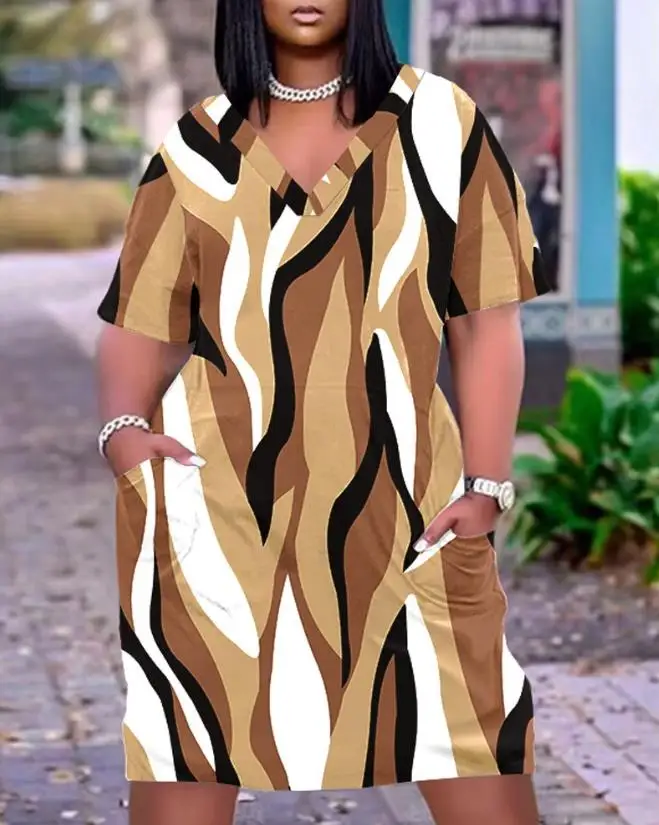 Dresses for Women 2023 Summer Vestidos Plus Size New Fashion Abstract Print Pocket Design Casual V-Neck Short Sleeve Dress
Dresses for Women 2023 Summer Vestidos Plus Size New Fashion Abstract Print Pocket Design Casual V-Neck Short Sleeve Dress