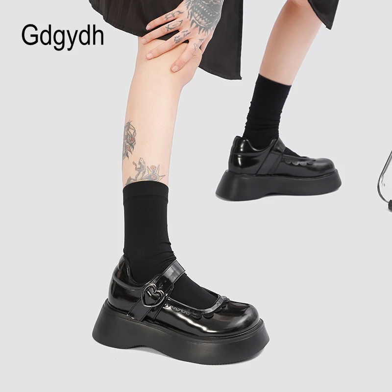 Gdgydh Platform Lolita Shoes Women Wedge Heels Black Ankle Strap Mary Jane Shoes JK Uniform Leather Shoes College Lightweight
Gdgydh Platform Lolita Shoes Women Wedge Heels Black Ankle Strap Mary Jane Shoes JK Uniform Leather Shoes College Lightweight