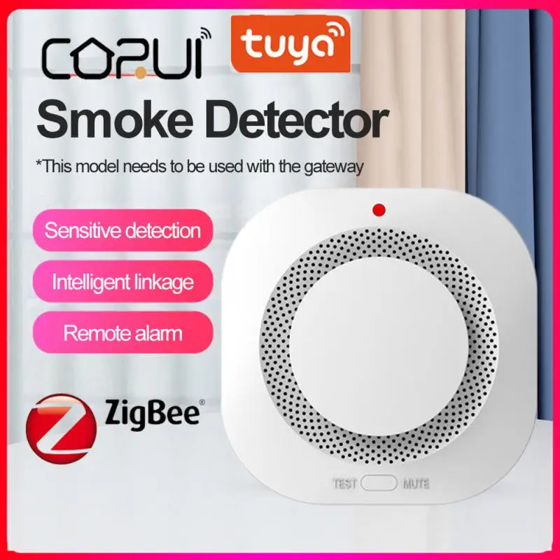 CORUI Tuya Smart Zigbee/Wifi детектор дыма умная пожарная сигнализация прогрессивный звук фотоэлектрический датчик дыма Tuya Zigbee Hub
CORUI Tuya Smart Zigbee/Wifi детектор дыма умная пожарная сигнализация прогрессивный звук фотоэлектрический датчик дыма Tuya Zigbee Hub