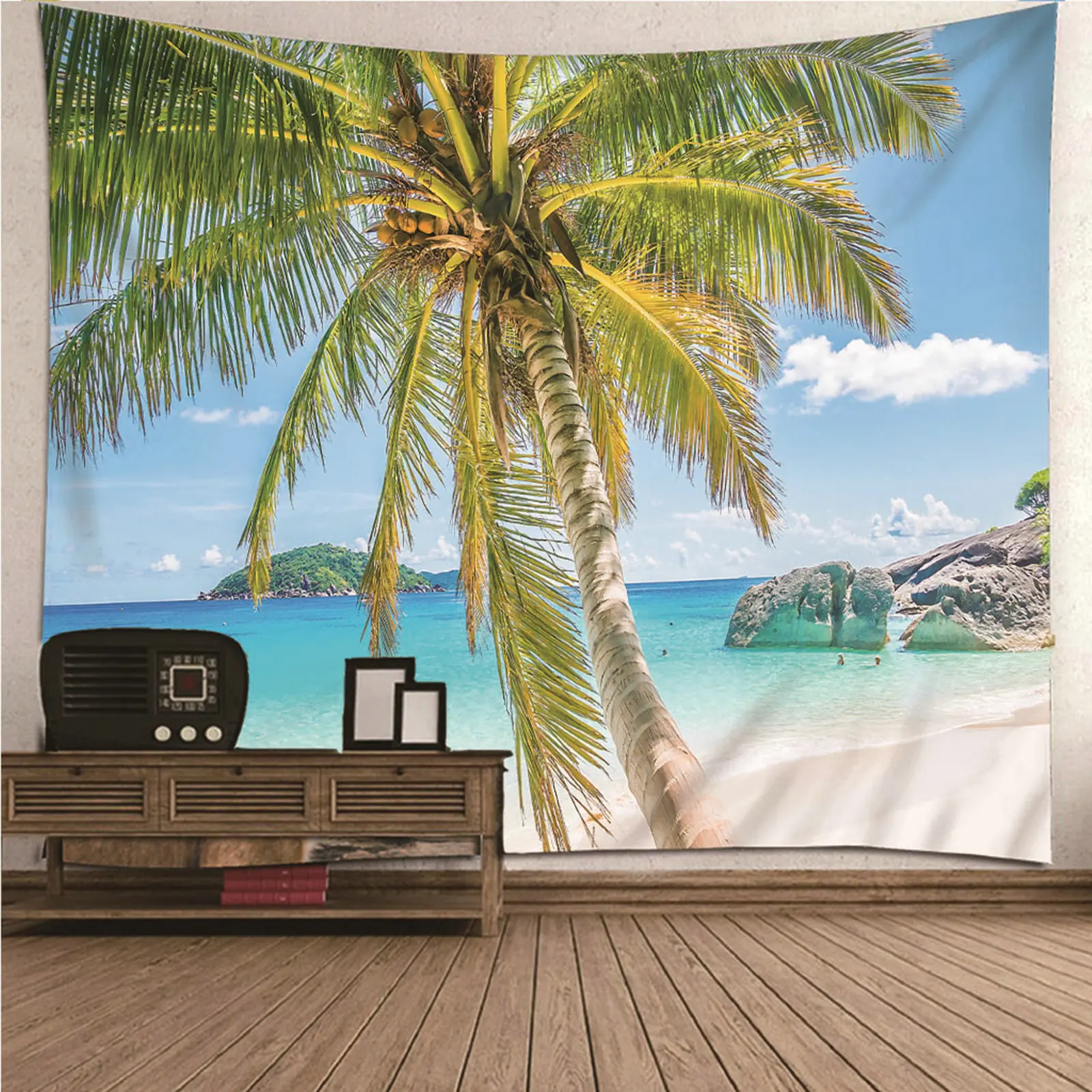 Plain Tapestry Wall Hangings Decor natural scenery Summer Theme Sea & Coconut Tree Wall Hanging Blanket Dorm Art Decor Covering
Plain Tapestry Wall Hangings Decor natural scenery Summer Theme Sea & Coconut Tree Wall Hanging Blanket Dorm Art Decor Covering