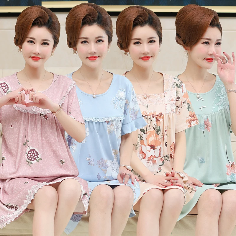 Plus Size Modal Print Short Sleeve Home Dress Nightgowns for Women 2022 Summer Cute Lace Sleepwear Night Dress Nightdress Nighty
Plus Size Modal Print Short Sleeve Home Dress Nightgowns for Women 2022 Summer Cute Lace Sleepwear Night Dress Nightdress Nighty