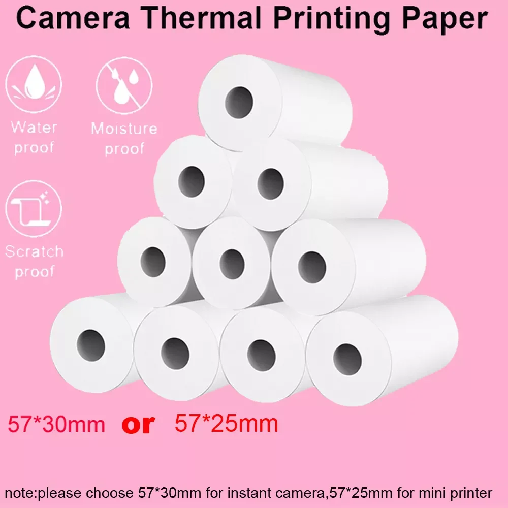 5/10/15/20 57*30mm Thermal Paper White Children Camera Instant Print Kids Camera Printing Paper Replacement Accessories Parts
5/10/15/20 57*30mm Thermal Paper White Children Camera Instant Print Kids Camera Printing Paper Replacement Accessories Parts
