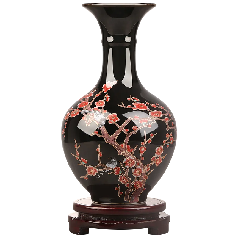 Jingdezhen Ceramics Black Glazed Plum Blossom Pattern Vase Ornaments Living Room Flower Vase
Jingdezhen Ceramics Black Glazed Plum Blossom Pattern Vase Ornaments Living Room Flower Vase