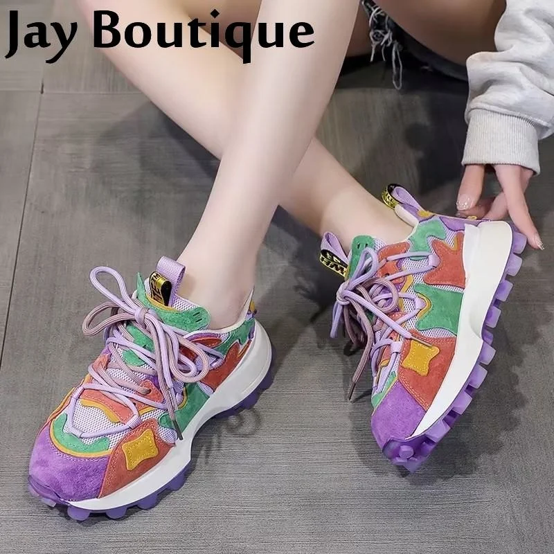 Mixed Cor Chunky Trainers Woman Mesh Running Shoes Mesh Patchwork Flat Women Running Shoes Lace-Up Outdoors Sports Shoes
Mixed Cor Chunky Trainers Woman Mesh Running Shoes Mesh Patchwork Flat Women Running Shoes Lace-Up Outdoors Sports Shoes
