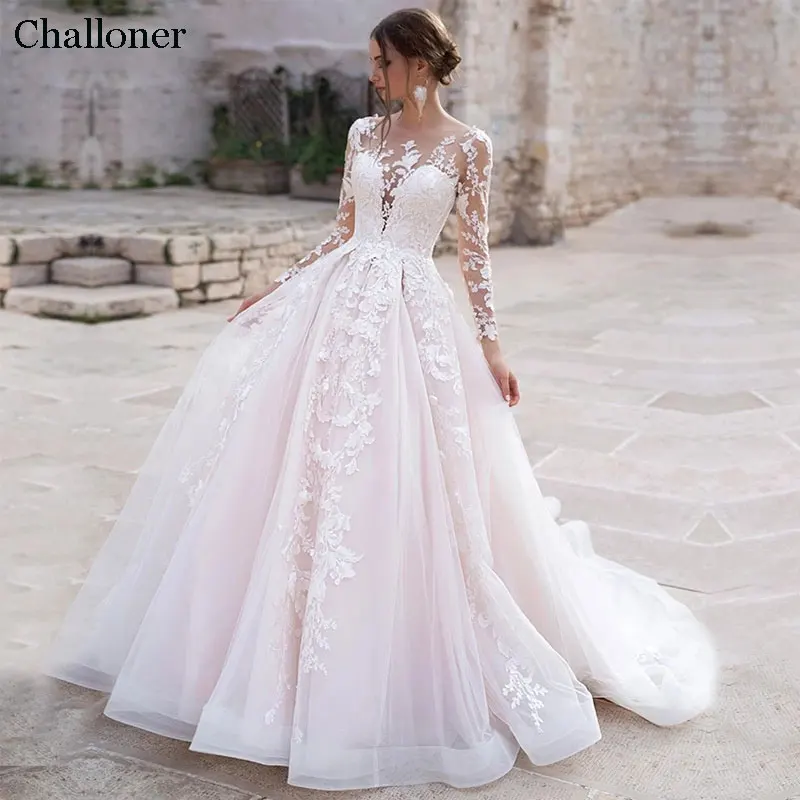 Challoner Long Sleeves Organza Wedding Dresses For Women Modern O-neck Lace Appliques Back Button Bridal Gowns Vestido de Novia
Challoner Long Sleeves Organza Wedding Dresses For Women Modern O-neck Lace Appliques Back Button Bridal Gowns Vestido de Novia