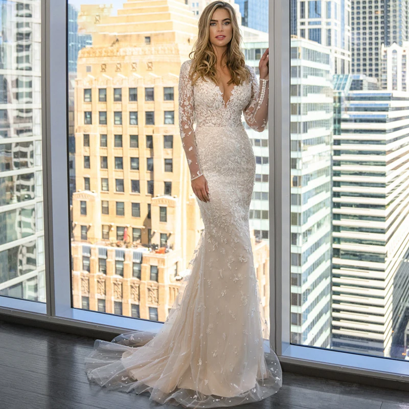 QUEEN Vintage Wedding Dresses Lace Appliques With 2 In 1 Detachable Bridal Gowns Luxury V-neck Full Sleeve For Women Custom Made
QUEEN Vintage Wedding Dresses Lace Appliques With 2 In 1 Detachable Bridal Gowns Luxury V-neck Full Sleeve For Women Custom Made