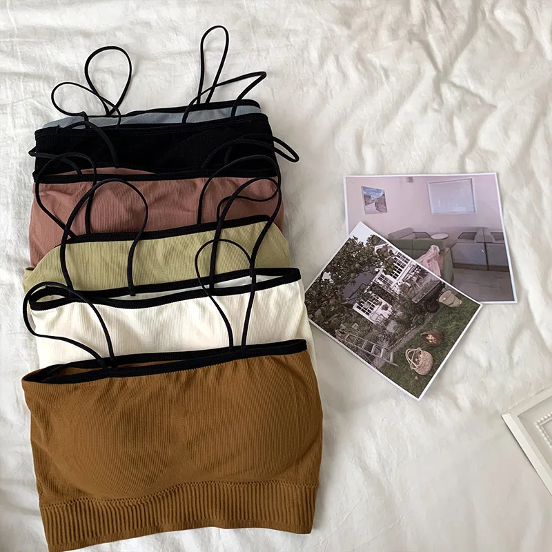 Leisure Tank Cami Top Crop Black White Summer Aesthetic Tube With Thin Straps Short Underwear For Intimate Bottoming Camisoles
Leisure Tank Cami Top Crop Black White Summer Aesthetic Tube With Thin Straps Short Underwear For Intimate Bottoming Camisoles