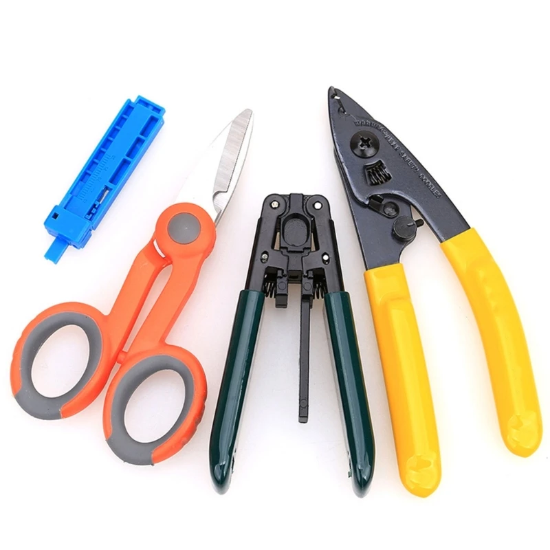 4x Splice-Fiber Optic-Tool-Kits Fiber Stripping Optical-Fiber Scissors Guide Rail Cold Splicing Hot Melt Tool Hand Tool P8DC
4x Splice-Fiber Optic-Tool-Kits Fiber Stripping Optical-Fiber Scissors Guide Rail Cold Splicing Hot Melt Tool Hand Tool P8DC