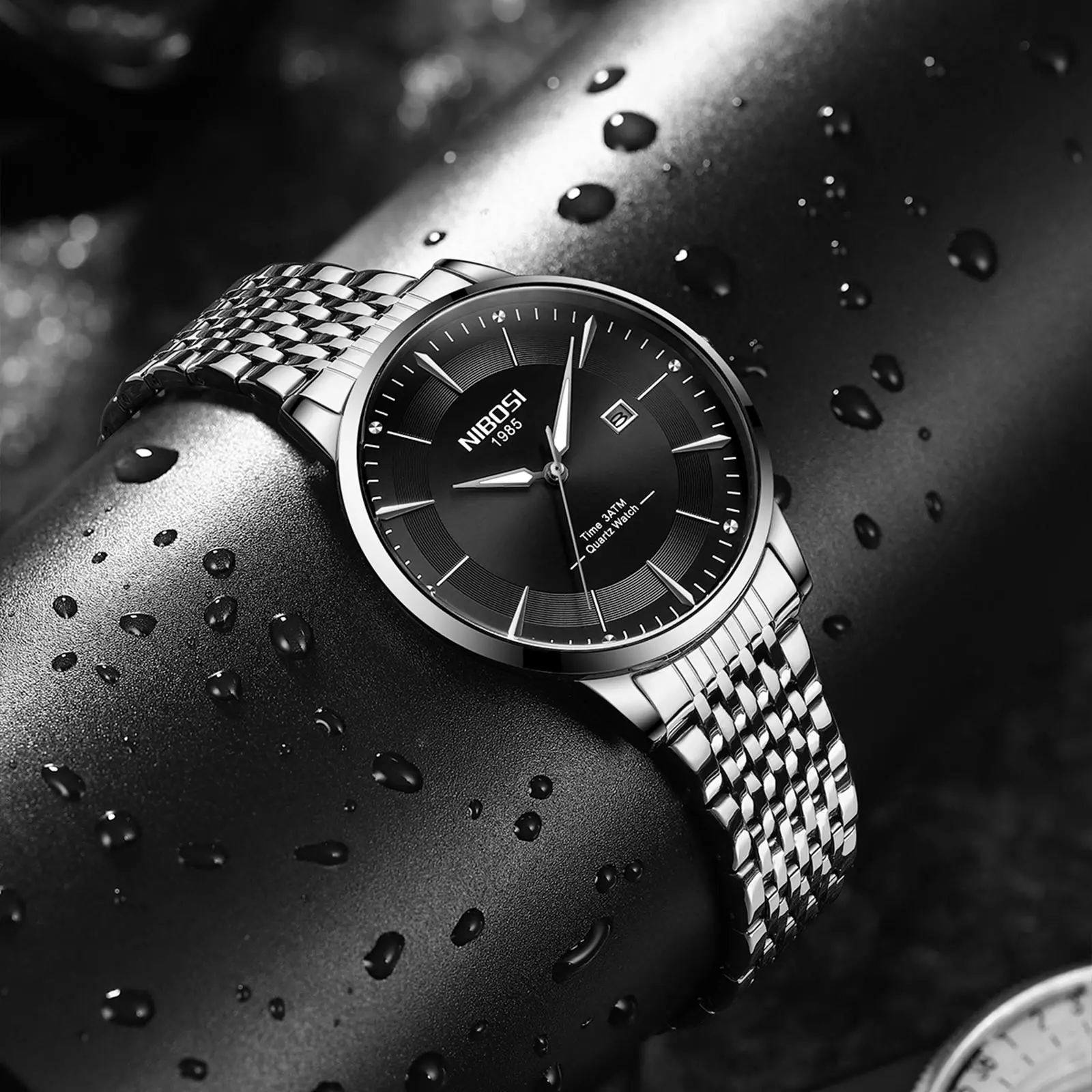 Мужские часы NIBOSI из нержавеющей стали высшего качества роскошные простые
