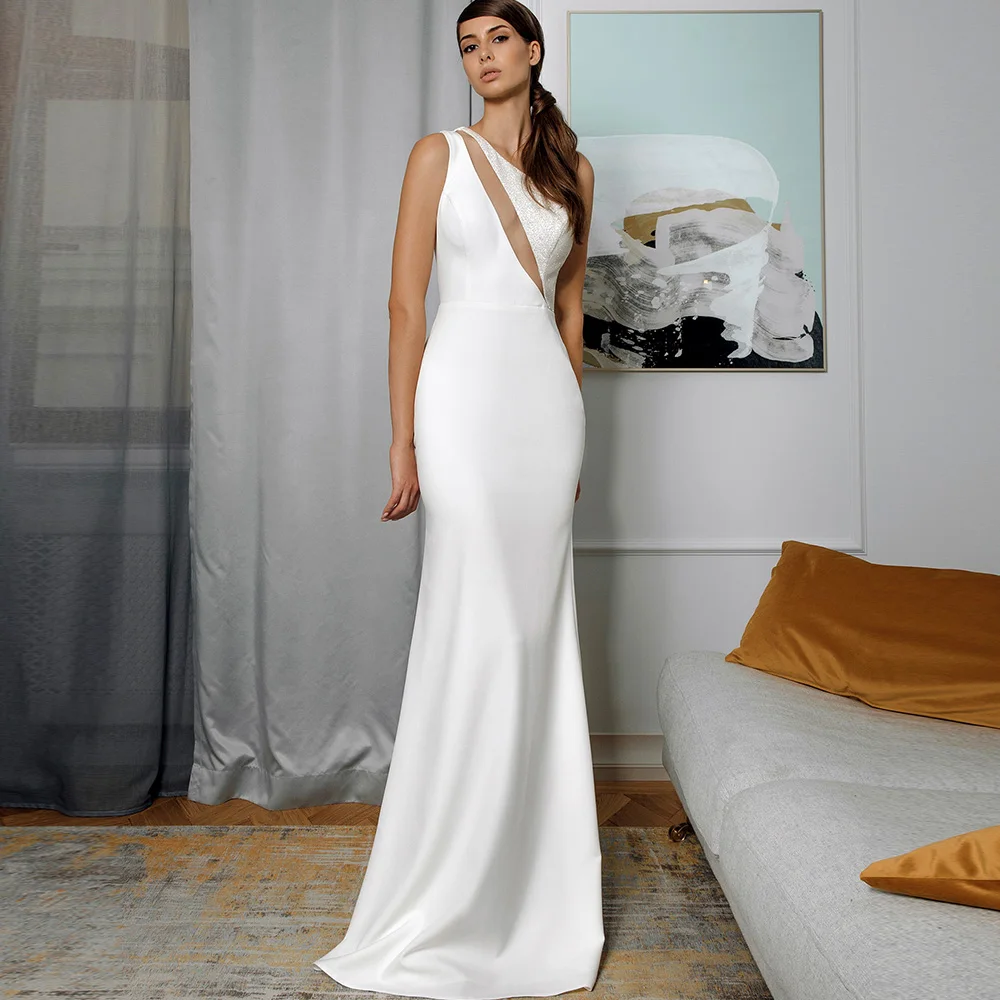 One Shoulder Bridal Gowns 2022 Sleeveless Zipper Mermaid Wedding Dresses Lace Appliques Simple Floor-Length Vestido De Noiva
One Shoulder Bridal Gowns 2022 Sleeveless Zipper Mermaid Wedding Dresses Lace Appliques Simple Floor-Length Vestido De Noiva