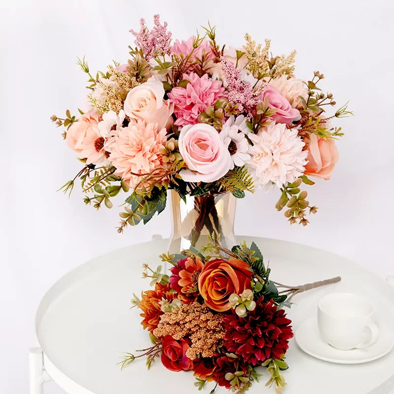 Artificial Flowers Rose lavender Hydrangea Daisy Autumn Hybrid Bouquet for Home Wedding Christmas Decor Fall Silk Fake Flower
Artificial Flowers Rose lavender Hydrangea Daisy Autumn Hybrid Bouquet for Home Wedding Christmas Decor Fall Silk Fake Flower