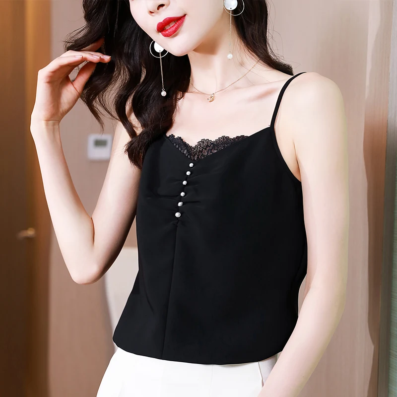Summer New Design Chiffon Lace Camis Solid Patchwork Sleeveless Inner And Outer Fashion Tank Tops Dropshipping 
Summer New Design Chiffon Lace Camis Solid Patchwork Sleeveless Inner And Outer Fashion Tank Tops Dropshipping