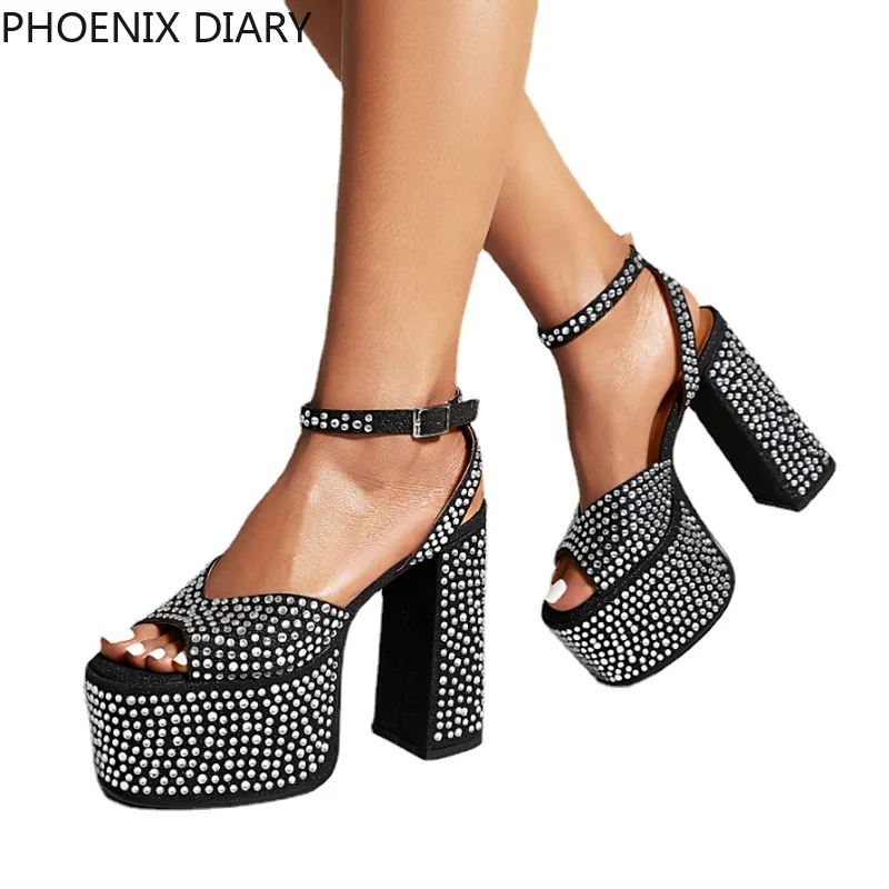 PHOENIX DIARY New Women's High Heels Round Sequin Gold Sandals Women's Fashion High Heels 14cm Sandals Women Platform Shoes
PHOENIX DIARY New Women's High Heels Round Sequin Gold Sandals Women's Fashion High Heels 14cm Sandals Women Platform Shoes