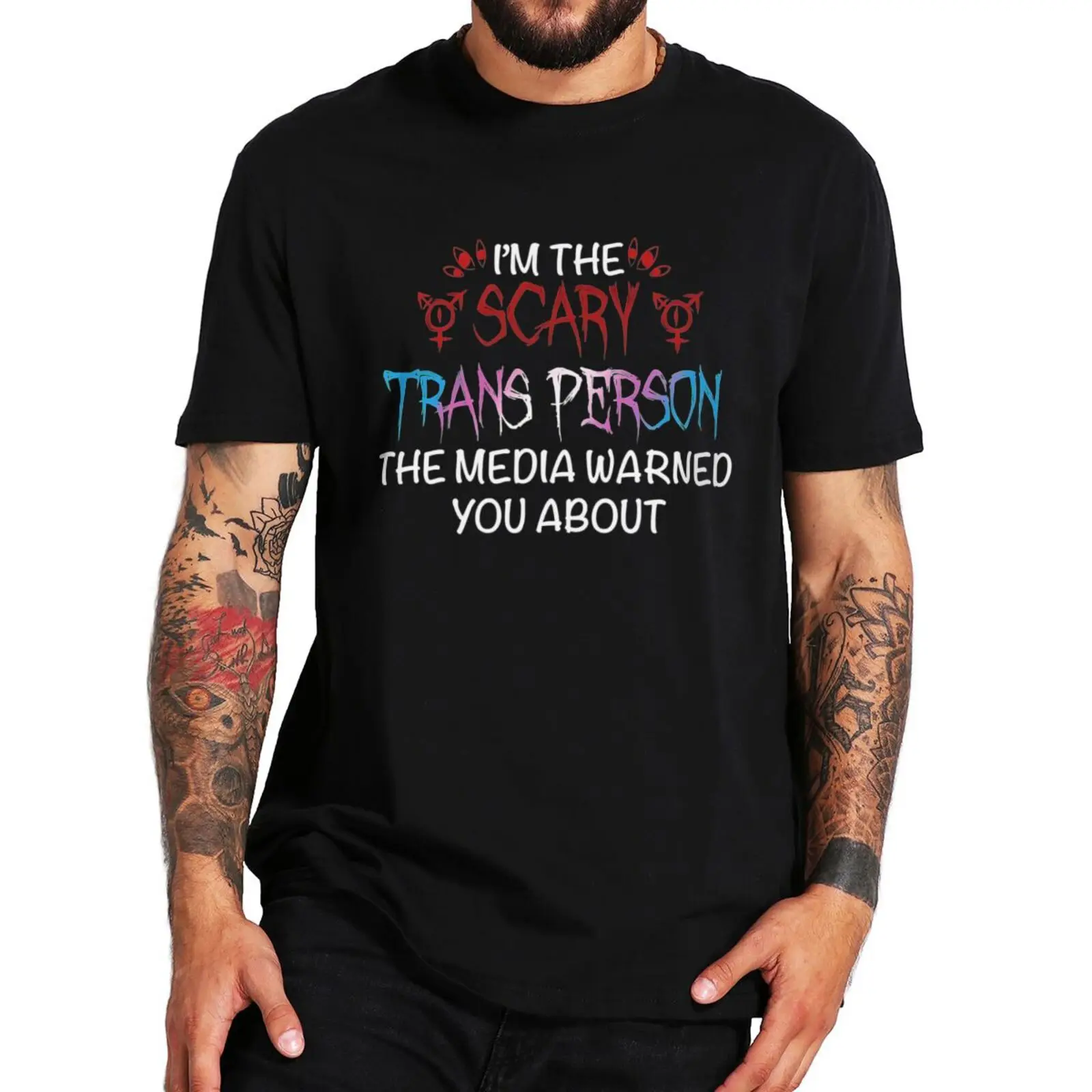 

I'm the Scary Trans Person the Media Warned You About T Shirt Drama Quotes Fans Gift Tops Casual Cotton Unisex T-shirts