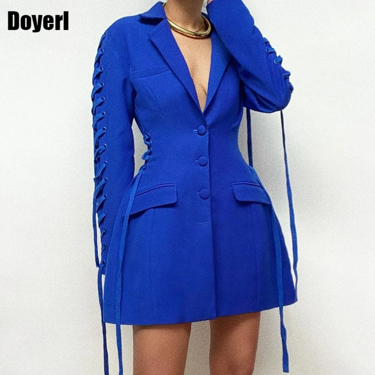 Office Lady Elegant Female Blazer Dress Women Luxury Designer Long Sleeve Lace Up Single Breasted Night Club Party Dress Mini
Office Lady Elegant Female Blazer Dress Women Luxury Designer Long Sleeve Lace Up Single Breasted Night Club Party Dress Mini