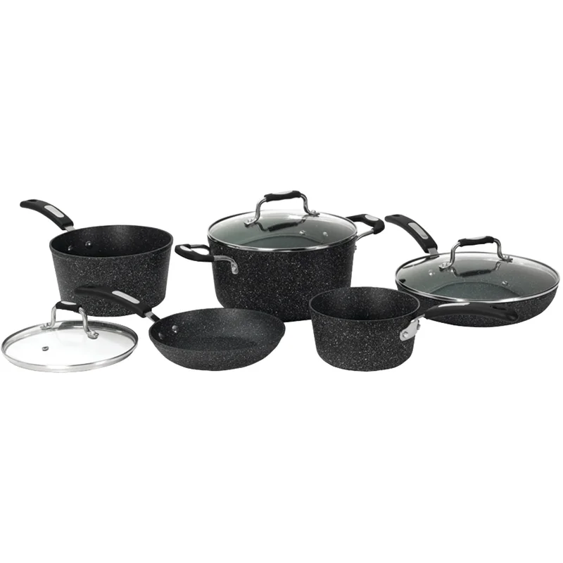The Rock by Starfrit 8-Piece Cookware Set with Bakelite Handlescookware pots and pans set
The Rock by Starfrit 8-Piece Cookware Set with Bakelite Handlescookware pots and pans set