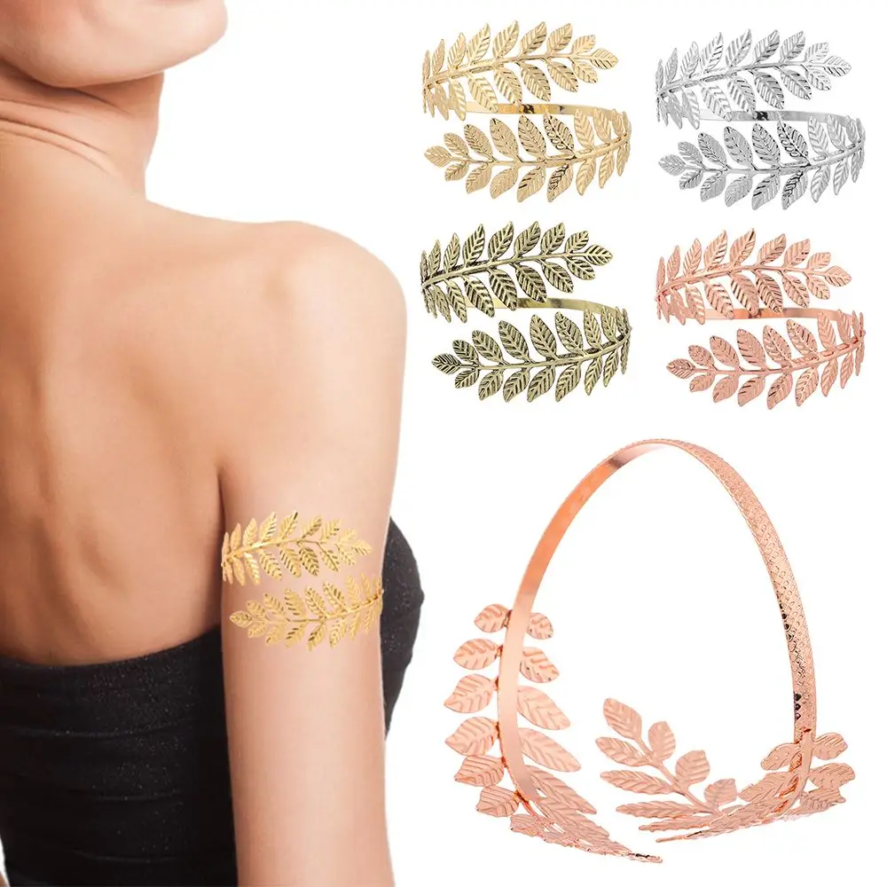 Fashion Metal Leaves Jewelry Round-Shape Bangle Laurel Leaf Bracelet Upper Arm Bracelet Arm Chain Bridal Decor
Fashion Metal Leaves Jewelry Round-Shape Bangle Laurel Leaf Bracelet Upper Arm Bracelet Arm Chain Bridal Decor