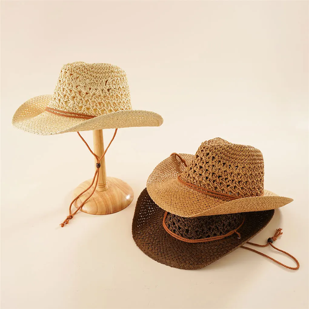 

Стильная ковбойская шляпа для мужчин и женщин, дышащая и водонепроницаемая уличная соломенная шляпа, Западная шляпа от солнца