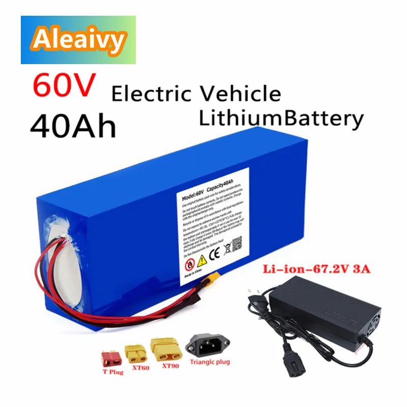 60V 40AH Electric Bike 18650 Battery for Scooter Motorcycle 67.2V 3000W Rechargeable Battery with Same Port BMS+3A Charger
60V 40AH Electric Bike 18650 Battery for Scooter Motorcycle 67.2V 3000W Rechargeable Battery with Same Port BMS+3A Charger