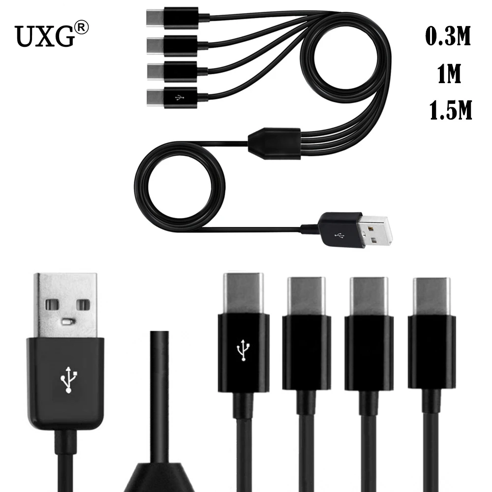 USB 2.0 Type A Male To 4 Type-c Male Splitter Y Data Sync and Charge Connector Adapter Cable 0.3m 1m 1.5m
USB 2.0 Type A Male To 4 Type-c Male Splitter Y Data Sync and Charge Connector Adapter Cable 0.3m 1m 1.5m