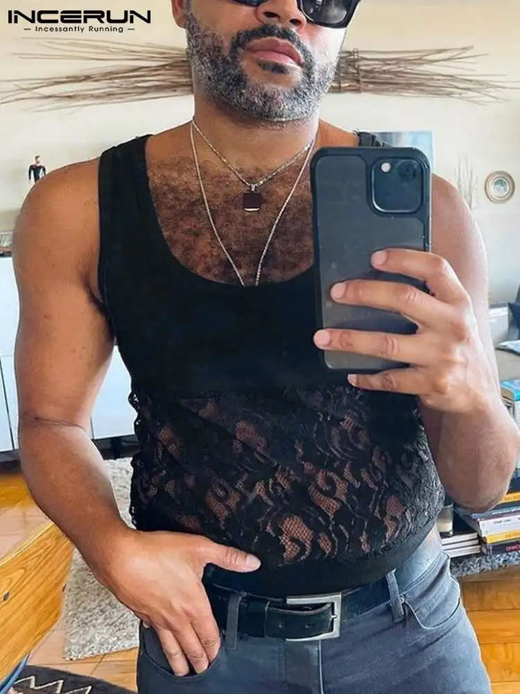 INCERUN Men Mesh Patchwork Tank Tops See Through Sexy O-neck Sleeveless 2021 Summer Casual Vests Streetwear Men Clothing S-5XL
INCERUN Men Mesh Patchwork Tank Tops See Through Sexy O-neck Sleeveless 2021 Summer Casual Vests Streetwear Men Clothing S-5XL