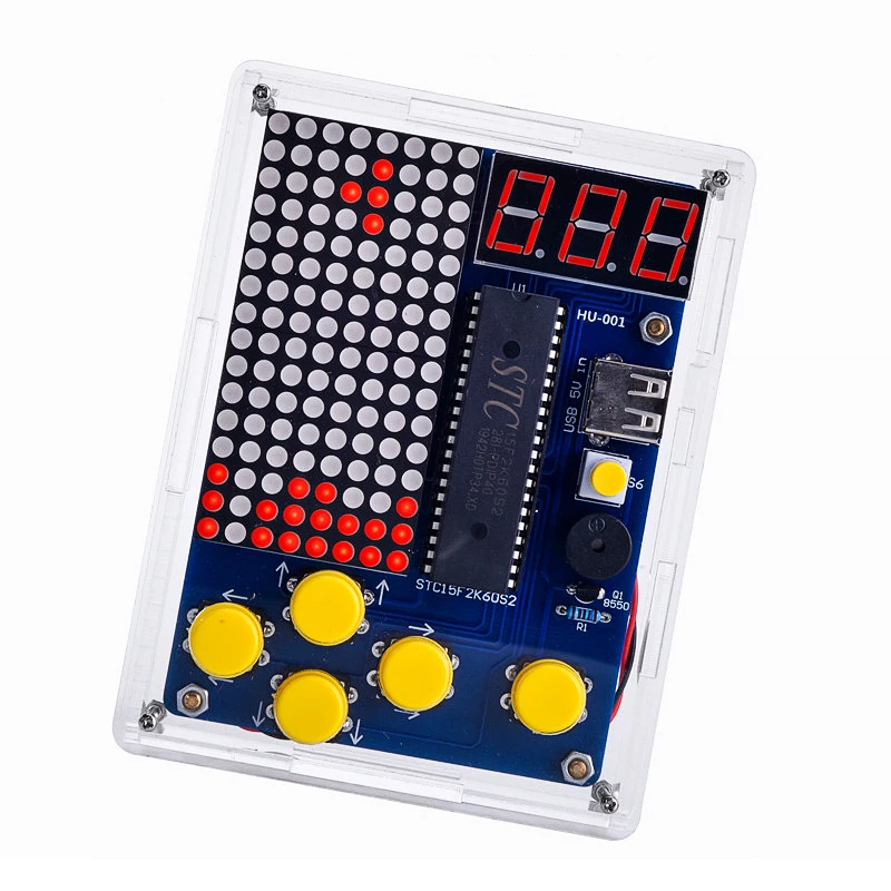 DIY Game Kit PCB Electronic Soldering Training Kit support Retro Snake/Plane/Racing Games with Acrylic Case
DIY Game Kit PCB Electronic Soldering Training Kit support Retro Snake/Plane/Racing Games with Acrylic Case
