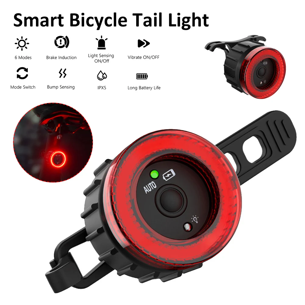 Smart Sensor Brake Bicycle Tail Light High Visibility Bike Rear Lamp IPx6 Waterproof LED Charging Taillights for Night Cycling
Smart Sensor Brake Bicycle Tail Light High Visibility Bike Rear Lamp IPx6 Waterproof LED Charging Taillights for Night Cycling