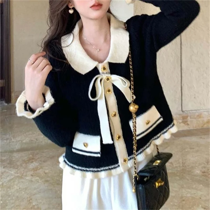 Women Black Knitted Cardigan Sweater Female Vintage Knit Sweaters Long Sleeve Fashion Autumn Clothing Oversized Jumper Tops E267
Women Black Knitted Cardigan Sweater Female Vintage Knit Sweaters Long Sleeve Fashion Autumn Clothing Oversized Jumper Tops E267