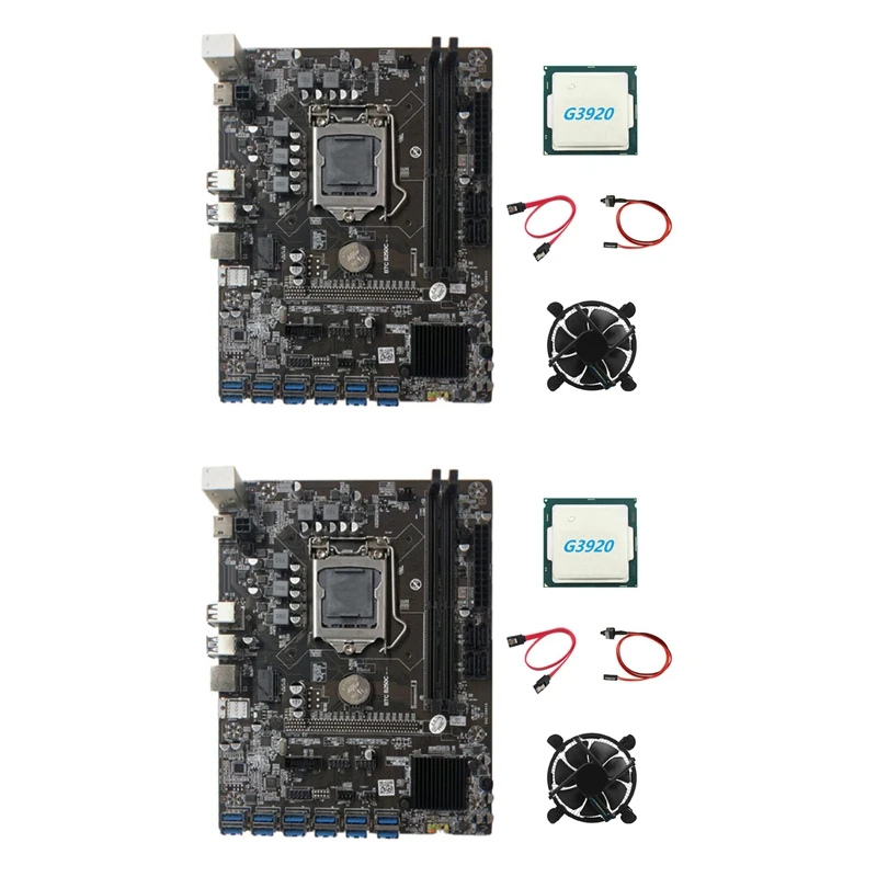 2X B250C BTC Mining Motherboard with G3920 Or G3930 CPU CPU+Fan+SATA Cable+Switch Cable 12XPCIE to USB3.0 GPU Slot
2X B250C BTC Mining Motherboard with G3920 Or G3930 CPU CPU+Fan+SATA Cable+Switch Cable 12XPCIE to USB3.0 GPU Slot