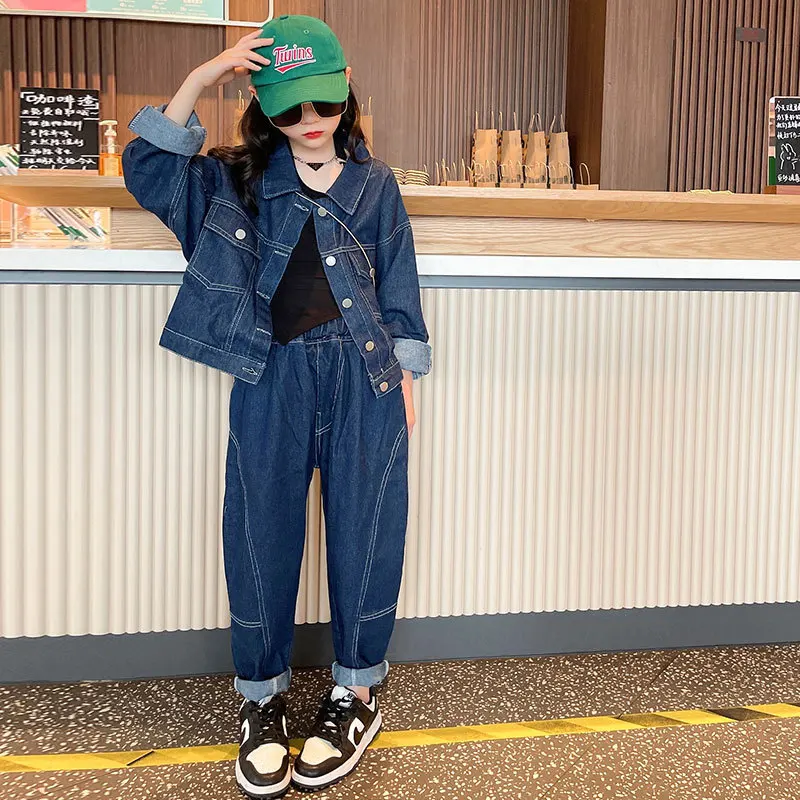 8 10 years Girls Denim Jackets Jeans Clothes Set Two pieces Fashion Casual Teenager Girl Outfits
8 10 years Girls Denim Jackets Jeans Clothes Set Two pieces Fashion Casual Teenager Girl Outfits