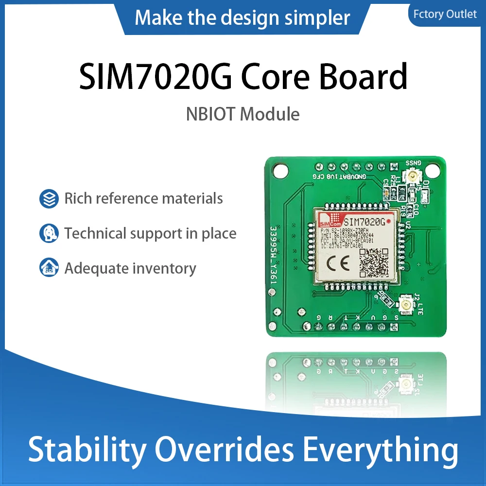 SIMCOM SIM7020G Breakout Board IoT NB Testing Core Board B1/B2/B3/B4/B5/B8/B12/B13/B17/B18/B19/B20/B25/B26/B28/B66/B70/B71
SIMCOM SIM7020G Breakout Board IoT NB Testing Core Board B1/B2/B3/B4/B5/B8/B12/B13/B17/B18/B19/B20/B25/B26/B28/B66/B70/B71