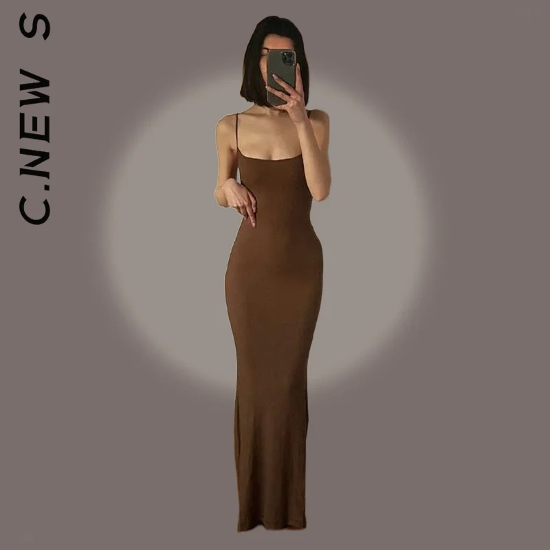 C.New S Women Dress Fashion Club Sweet Dress Strap Backless Long Maxi Dresses All-Match Vintage Dresses Woman Female Vestidos
C.New S Women Dress Fashion Club Sweet Dress Strap Backless Long Maxi Dresses All-Match Vintage Dresses Woman Female Vestidos
