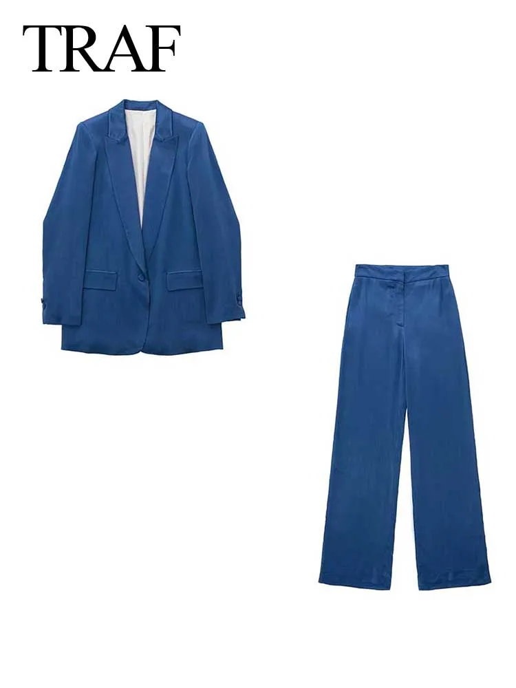 TRAF 2022 New Women's Office Suit Single Button Simple Solid Color Suit Jacket + Trousers Fashion Female Commuter 2-piece Tops
TRAF 2022 New Women's Office Suit Single Button Simple Solid Color Suit Jacket + Trousers Fashion Female Commuter 2-piece Tops