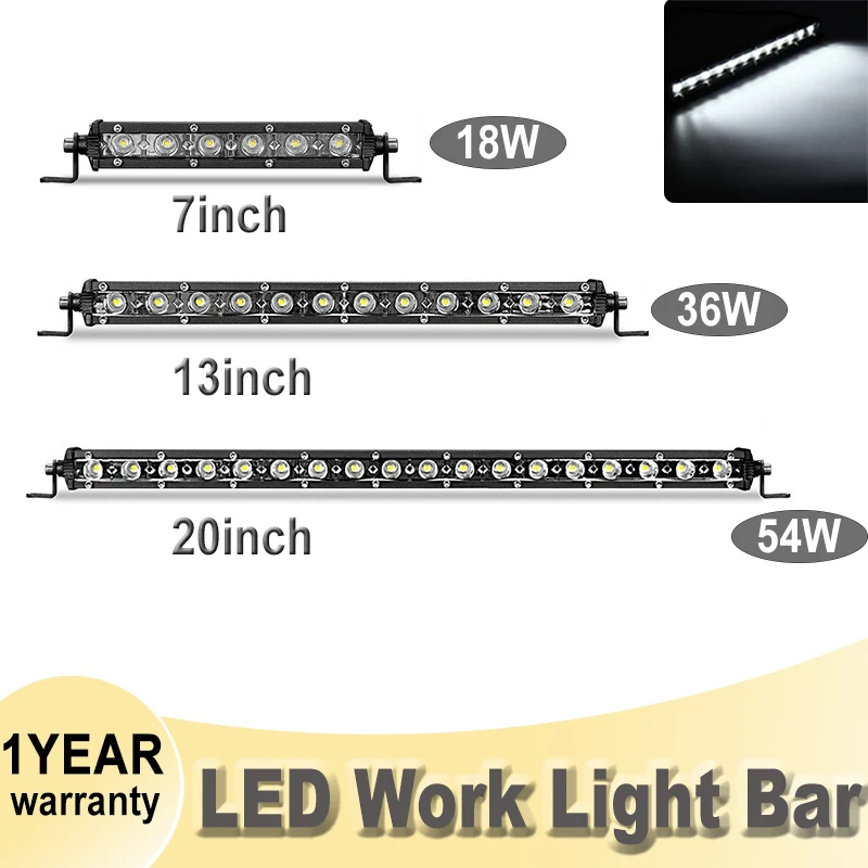 LED Work Light 7'' 14'' 20'' Inch Bar Offroad Work Lamp Bar 18W 36W 54W Combo Niva Lada 4x4 For Car Spot Truck SUV ATV LED Light
LED Work Light 7'' 14'' 20'' Inch Bar Offroad Work Lamp Bar 18W 36W 54W Combo Niva Lada 4x4 For Car Spot Truck SUV ATV LED Light