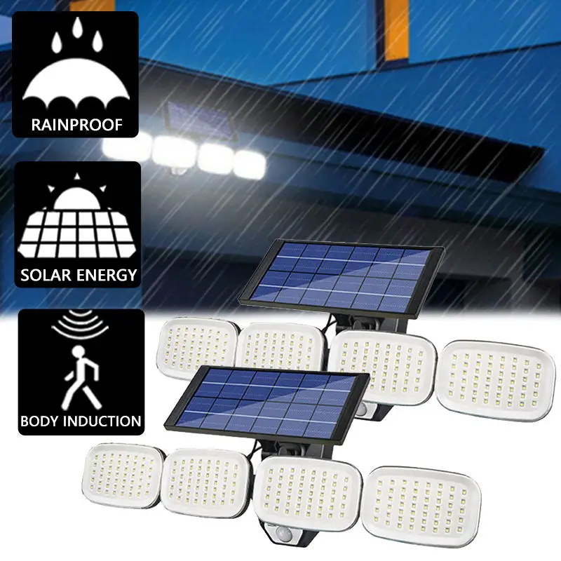 Solar Lights Outdoor 200LED Wall Lamp With Adjustable Heads Security LED Flood Light Waterproof With 3 Modes Remote Controll
Solar Lights Outdoor 200LED Wall Lamp With Adjustable Heads Security LED Flood Light Waterproof With 3 Modes Remote Controll